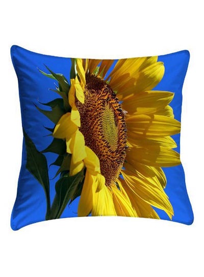 Buy Sunflower Printed Pillow Cover polyester Yellow/Blue/Green 40 x 40cm in Egypt