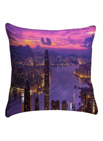 Buy City Scape Printed Pillow Cover polyester Multicolour 40 x 40cm in Egypt