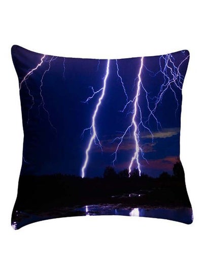 Buy Lightning Printed Pillow Cover polyester Multicolour 40 x 40cm in Egypt