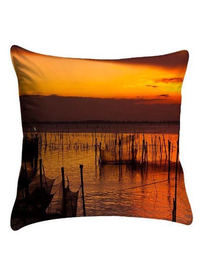 Buy Sea Printed Pillow Cover polyester Multicolour 40 x 40cm in Egypt