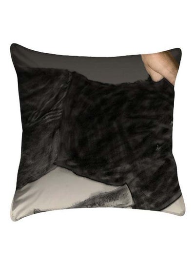 Buy Printed Pillow Cover polyester Grey 40 x 40cm in Egypt