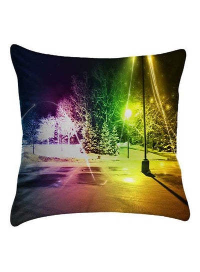 Buy Park With Light Printed Pillow Cover Polyester Multicolour 40 x 40cm in Egypt