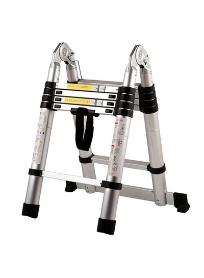 Buy Portable Telescoping Ladder Black/Silver/Grey 84 x 52cm in UAE