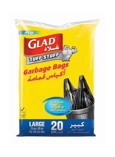 اشتري Tuff Stuff Garbage Bag Large Black Handle Tie 110L 20 Bags في الامارات