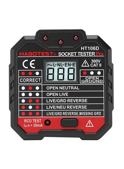 Buy Electrical Socket Tester Black/Red in Saudi Arabia