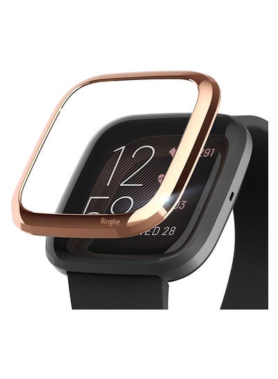 Buy Bezel Styling Stainless Steel Metal Frame Protector Cover For Fitbit Versa 2 Rose Gold in UAE