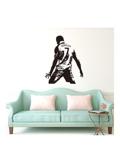 Buy Ronaldo Silhouette Wall Sticker Black 45x58centimeter in UAE