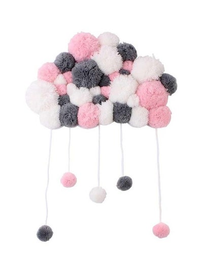 Buy Decorative Hair Ball String Pink/White/Black 32x14cm in UAE