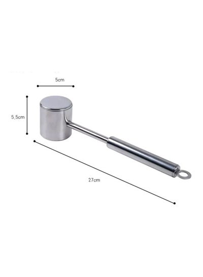 Buy Stainless Steel Long Handle Meat Hammer Silver 27x5.5x5cm in Saudi Arabia