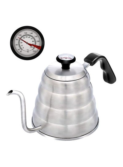 Buy Drip Kettle With Thermometer Silver/Black/Red 1Liters in UAE