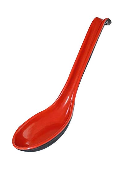 Buy Melamine Soup Spoon Red/Black in Saudi Arabia