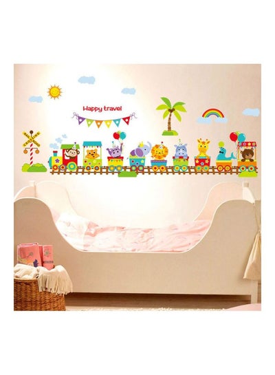 اشتري Train Animal Decorative Wall Sticker بني/أخضر/أحمر 175x55سنتيمتر في الامارات