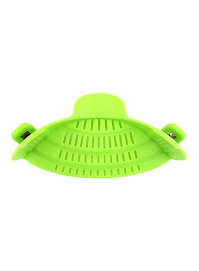 Buy Silicone Anti-Spill Strainer Green 23x12.5x6.7cm in UAE