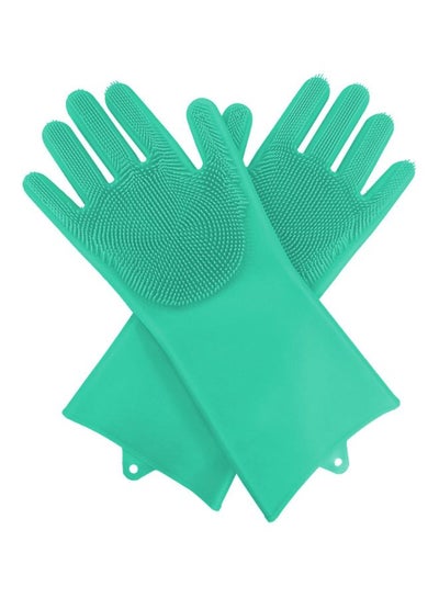 Buy Pair Of Silicone Gloves Green 30x6x3cm in Egypt