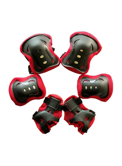 Buy 6-Piece Roller Skating Protective Elbow And Knee Pads in UAE