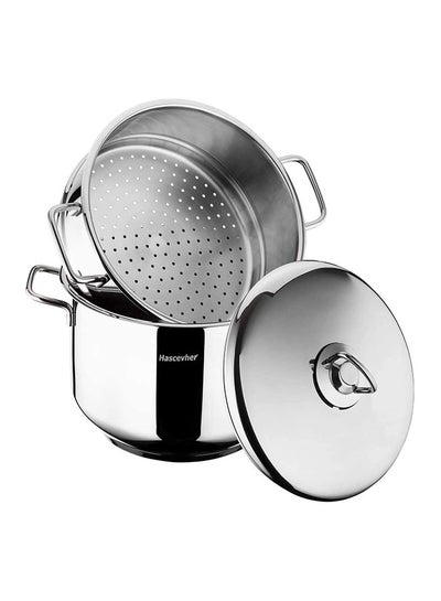 Buy 3-Piece Stainless Steel Steamer Set Silver 30centimeter in UAE