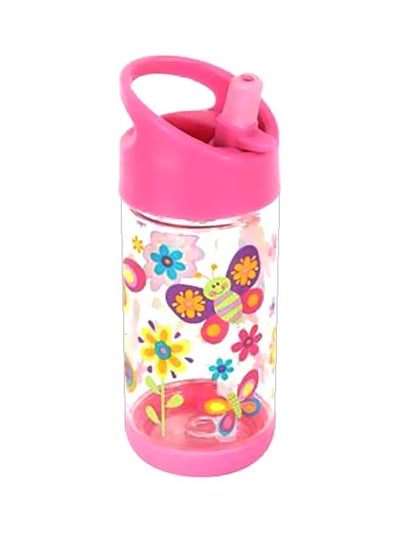 Buy Butterfly Printed Flip Top Water Bottle With Straw in Egypt