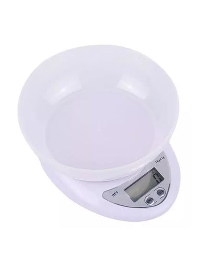 Buy Digital LCD Electronic Kitchen Weighing Scale With Food Bowl White 18.4x15x4centimeter in UAE