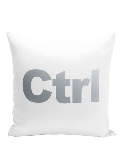 Buy Keyboard Button Ctrl Printed Decorative Pillow White/Grey 16x16inch in UAE