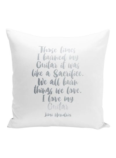 Buy I Deserve It Quote Printed Decorative Pillow White/Silver 16x16inch in UAE