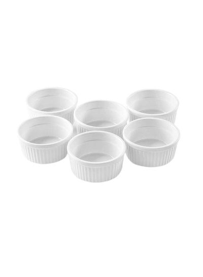 Buy 6-Piece Classic Souffle Dish Ramekin Set White 8 x 8centimeter in UAE