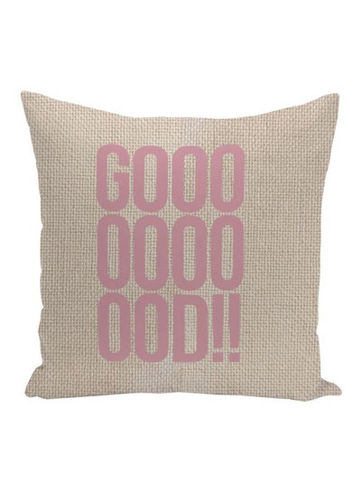 Buy Good Printed Decorative Pillow Beige/Pink 16x16inch in UAE