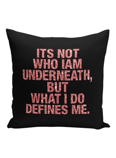 Buy Quote Printed Decorative Pillow Black/Electric Rose Gold 16x16inch in Saudi Arabia