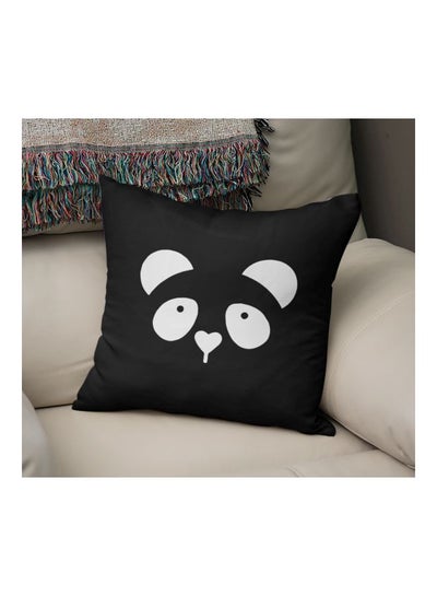 Buy Panda Printed Decorative Pillow Black/Pearl White 16x16inch in Saudi Arabia