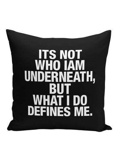 Buy Quote Printed Decorative Pillow Black/White 16x16inch in Saudi Arabia