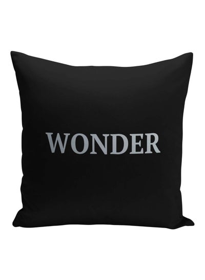 اشتري وسادة زينة مطبوع عليها كلمة "Wonder" أسود/رمادي 16x16بوصة في السعودية