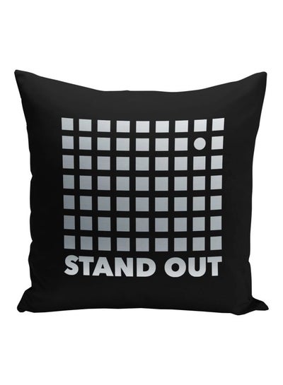 Buy Stand Out Printed Decorative Pillow Black/Silver 16x16inch in Saudi Arabia