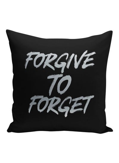 اشتري "وسادة زينة مطبوع عليها عبارة "Forgive To Forget" أسود/ فضي لامع 16x16بوصة في السعودية