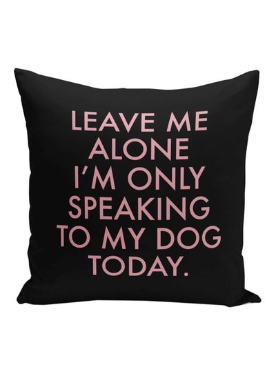 Buy Quote Printed Decorative Pillow Black/Pink 16x16inch in Saudi Arabia