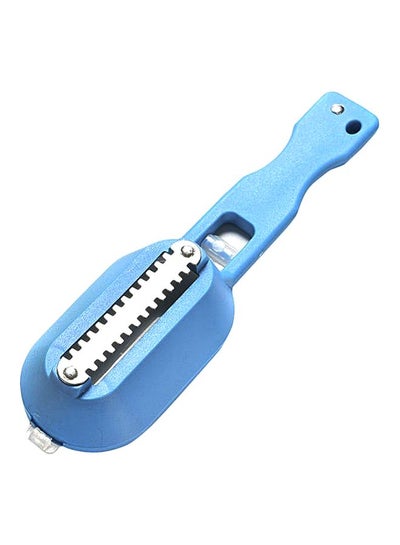 Buy Fish Scale Remover With Cutting Knife Blue/Silver 25cm in UAE