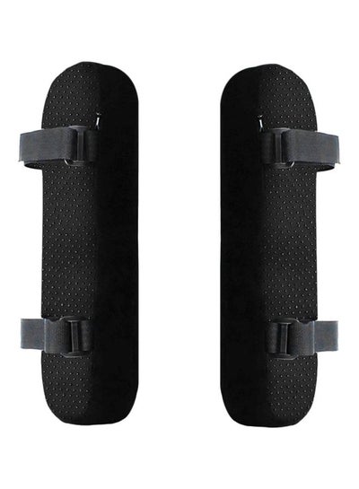 Buy 2-Piece Chair Armrest Pads Black 500x150x60mm in Saudi Arabia