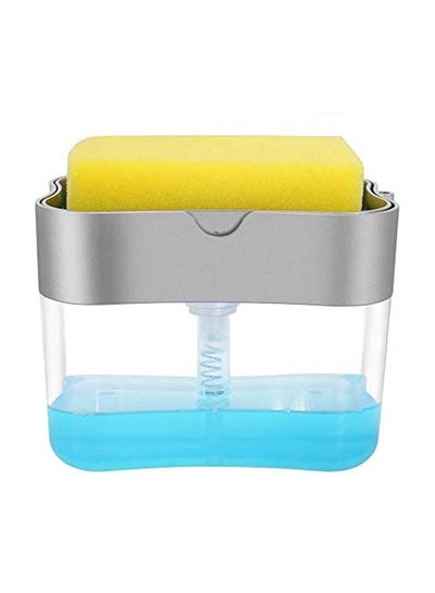Buy Soap Pump Dispenser And Sponge Holder For Kitchen Assorted in UAE