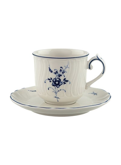 Buy 12-Piece Old Luxembourg Espresso Cup And Saucer Set White/Blue in UAE