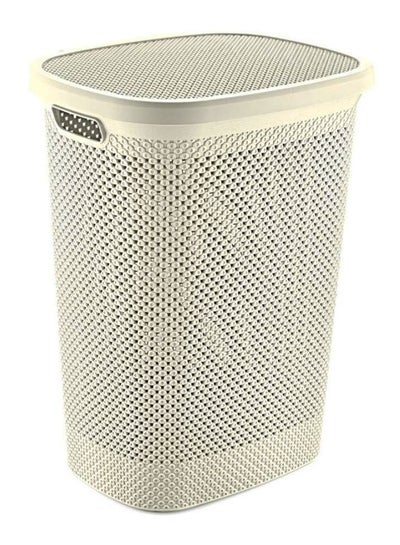 اشتري Diamond Design Laundry Hamper Ivory 60L في الامارات