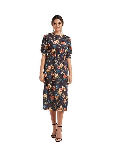 Buy Floral Printed Midi Dress Multicolour in Saudi Arabia