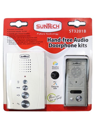 Buy Hand Free Audio Doorphone Kit White/Grey in UAE