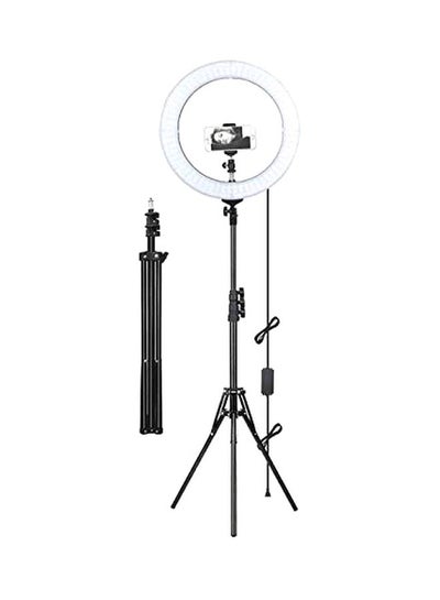 Buy Dimmable LED Ring Light With Tripod Stand White/Black in Egypt