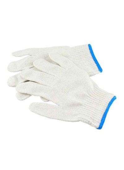 اشتري Durable Knit Work Gloves أبيض/أزرق في الامارات