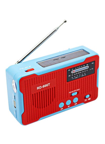 Buy Solar Powered FM Radio RD666T Blue/Red in UAE