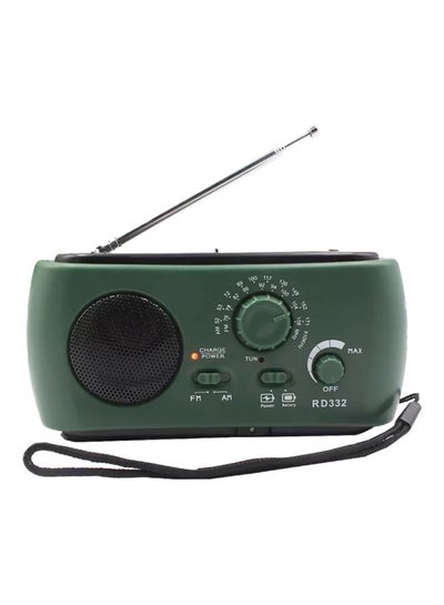 Buy Solar Powered FM Radio RD332 Green/Black in UAE