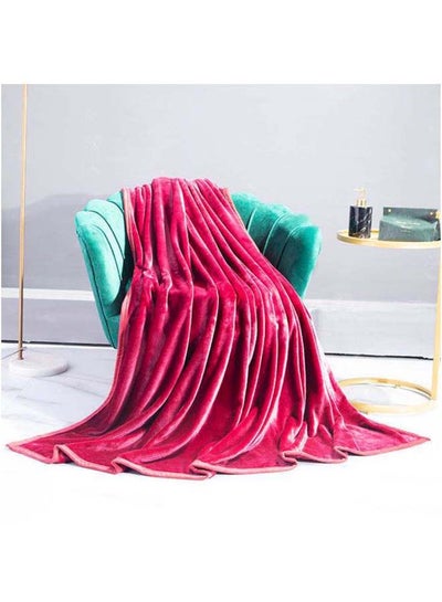 Buy Soft Fabric Blanket Polyester Red 220x240centimeter in Saudi Arabia