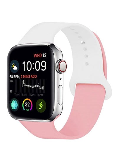 Buy Replacement Band For Apple iWatch White/Pink in UAE