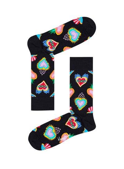 Buy Sacred Heart Crew Socks Black in UAE