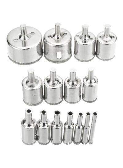 Buy 15-Piece Diamond Hole Saw Drill Bit Set Sliver (6, 8, 10, 12, 14, 16, 18, 20, 22, 25, 26, 28, 30, 40, 50)mm in Saudi Arabia