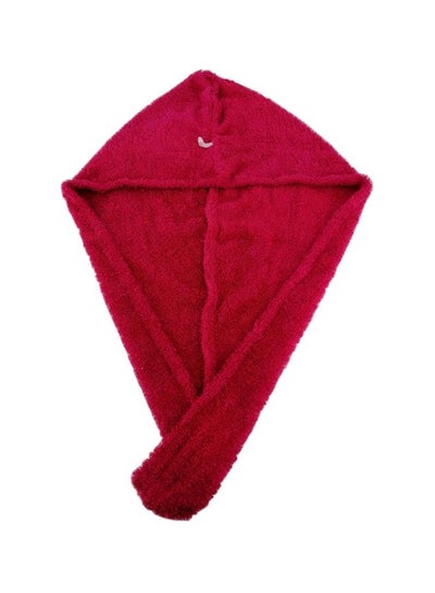 Buy Cotton Terry Hair Towel Wrap Fuchsia 68x23cm in UAE