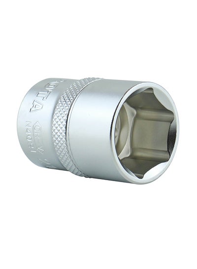 Buy 1/2 Inch DR Flank 6PT Socket Silver in UAE